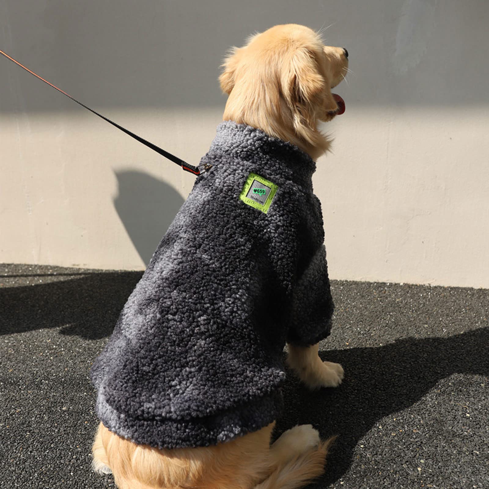 Amazon.co.jp: 犬の冬のコート、大型犬の暖かいジャケット、牽引ポート